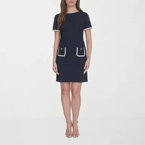 Tommy Hilfiger Navy Dress with White Accents